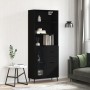 Aparador alto madera contrachapada negro 69,5x34x180 cm de , Aparadores - Ref: Foro24-3189526, Precio: 163,52 €, Descuento: %