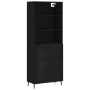 Aparador alto madera contrachapada negro 69,5x34x180 cm de , Aparadores - Ref: Foro24-3189526, Precio: 163,52 €, Descuento: %
