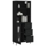 Aparador alto madera contrachapada negro 69,5x34x180 cm de , Aparadores - Ref: Foro24-3189526, Precio: 163,52 €, Descuento: %
