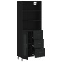 Aparador alto madera contrachapada negro 69,5x34x180 cm de , Aparadores - Ref: Foro24-3189526, Precio: 163,52 €, Descuento: %
