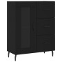 Aparador alto madera contrachapada negro 69,5x34x180 cm de , Aparadores - Ref: Foro24-3189526, Precio: 163,52 €, Descuento: %