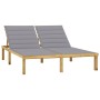 Tumbona doble y cojines grises madera de pino impregnada de , Tumbonas - Ref: Foro24-3065880, Precio: 214,75 €, Descuento: %