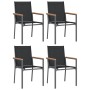 Sillas de jardín 4 uds textilene y acero negro 55x61,5x90 cm de , Sillas de jardín - Ref: Foro24-3187085, Precio: 183,92 €, D...
