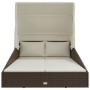 Tumbona con toldo plegable ratán sintético marrón 200x114x128cm de , Camas para exteriores - Ref: Foro24-362272, Precio: 328,...