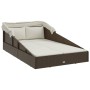 Tumbona con toldo plegable ratán sintético marrón 200x114x128cm de , Camas para exteriores - Ref: Foro24-362272, Precio: 328,...