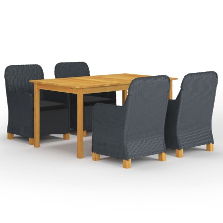 Juego de comedor para jardín de 5 piezas gris oscuro de vidaXL, Conjuntos de jardín - Ref: Foro24-3067847, Precio: 577,40 €, ...