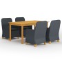 Juego de comedor para jardín de 5 piezas gris oscuro de vidaXL, Conjuntos de jardín - Ref: Foro24-3067847, Precio: 577,40 €, ...
