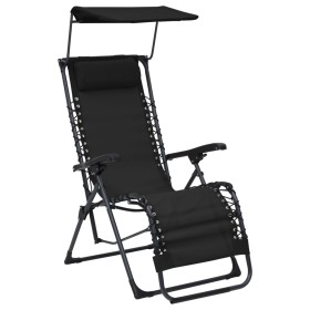 Tumbona plegable de textilene negro de , Tumbonas - Ref: Foro24-312467, Precio: 93,70 €, Descuento: %