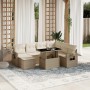 Set de sofás de jardín y cojines 8 piezas ratán sintético beige en Conjuntos de jardín | Comprar online en Foru.es