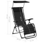 Tumbona plegable de textilene negro de , Tumbonas - Ref: Foro24-312467, Precio: 93,70 €, Descuento: %