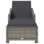Tumbona de jardín con cojín de ratán sintético gris oscuro de , Tumbonas - Ref: Foro24-317180, Precio: 230,54 €, Descuento: %