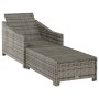 Tumbona de jardín con cojín de ratán sintético gris oscuro de , Tumbonas - Ref: Foro24-317180, Precio: 230,54 €, Descuento: %