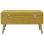 Banco con compartimento de terciopelo amarillo mostaza 80 cm de , Bancos para recibidores y almacenamiento - Ref: Foro24-3299...