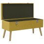 Banco con compartimento de terciopelo amarillo mostaza 80 cm de , Bancos para recibidores y almacenamiento - Ref: Foro24-3299...