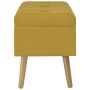 Banco con compartimento de terciopelo amarillo mostaza 80 cm de , Bancos para recibidores y almacenamiento - Ref: Foro24-3299...