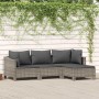 Set de muebles de jardín 4 pzas y cojines ratán sintético gris de , Conjuntos de jardín - Ref: Foro24-362687, Precio: 356,02 ...