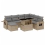 Set de sofás de jardín y cojines 8 piezas ratán sintético beige en Conjuntos de jardín | Comprar online en Foru.es