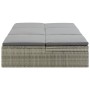 Tumbona convertible con cojín de ratán sintético gris de , Camas para exteriores - Ref: Foro24-46244, Precio: 328,78 €, Descu...