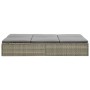Tumbona convertible con cojín de ratán sintético gris de , Camas para exteriores - Ref: Foro24-46244, Precio: 328,78 €, Descu...