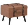 Taburete de almacenamiento 40 cm marrón cuero sintético de , Bancos para recibidores y almacenamiento - Ref: Foro24-247531, P...