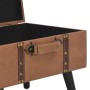 Taburete de almacenamiento 40 cm marrón cuero sintético de , Bancos para recibidores y almacenamiento - Ref: Foro24-247531, P...