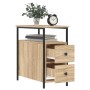 Mesita de noche madera de ingeniería roble Sonoma 30x60x60 cm de , Mesitas de noche - Ref: Foro24-826065, Precio: 77,27 €, De...