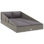 Tumbona cama de jardín ratán sintético gris 110x200 cm de , Camas para exteriores - Ref: Foro24-45777, Precio: 324,15 €, Desc...