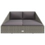 Tumbona cama de jardín ratán sintético gris 110x200 cm de , Camas para exteriores - Ref: Foro24-45777, Precio: 324,15 €, Desc...