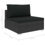 Set de muebles de jardín 9 pzas y cojines ratán sintético negro de , Conjuntos de jardín - Ref: Foro24-46776, Precio: 938,71 ...