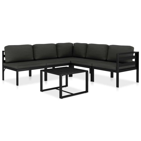 Set muebles de jardín 6 pzas y cojines aluminio gris antracita de , Conjuntos de jardín - Ref: Foro24-49230, Precio: 763,68 €...