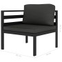 Set muebles de jardín 6 pzas y cojines aluminio gris antracita de , Conjuntos de jardín - Ref: Foro24-49230, Precio: 763,68 €...