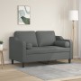 Sofá de 2 plazas con cojines tela gris oscuro 120 cm de , Sofás - Ref: Foro24-3200838, Precio: 222,75 €, Descuento: %