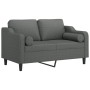 Sofá de 2 plazas con cojines tela gris oscuro 120 cm de , Sofás - Ref: Foro24-3200838, Precio: 222,75 €, Descuento: %