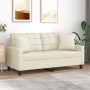 Sofá de 2 plazas con cojines cuero sintético color crema 140 cm de , Sofás - Ref: Foro24-3200804, Precio: 242,41 €, Descuento: %