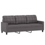 Sofá de 3 plazas con cojines cuero sintético gris 180 cm de , Sofás - Ref: Foro24-3200810, Precio: 282,52 €, Descuento: %