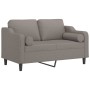 Sofá de 2 plazas con cojines tela gris taupe 120 cm de , Sofás - Ref: Foro24-3200844, Precio: 217,93 €, Descuento: %