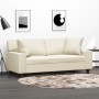 Sofá de 2 plazas con cojines cuero sintético color crema 140 cm de , Sofás - Ref: Foro24-3200867, Precio: 256,85 €, Descuento: %