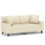 Sofá de 2 plazas con cojines cuero sintético color crema 140 cm de , Sofás - Ref: Foro24-3200867, Precio: 256,85 €, Descuento: %