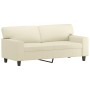 Sofá de 2 plazas con cojines cuero sintético color crema 140 cm de , Sofás - Ref: Foro24-3200867, Precio: 256,85 €, Descuento: %