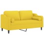 Sofá de 2 plazas con cojines tela amarillo claro 140 cm de , Sofás - Ref: Foro24-3200850, Precio: 226,88 €, Descuento: %