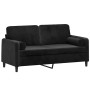 Sofá de 2 plazas con cojines terciopelo negro 140 cm de , Sofás - Ref: Foro24-3200886, Precio: 211,01 €, Descuento: %