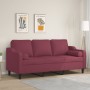 Sofá de 3 plazas con cojines tela rojo tinto 180 cm de , Sofás - Ref: Foro24-3200859, Precio: 368,01 €, Descuento: %