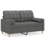 Sofá de 2 plazas con cojines tela gris oscuro 120 cm de , Sofás - Ref: Foro24-3200775, Precio: 239,37 €, Descuento: %
