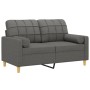 Sofá de 2 plazas con cojines tela gris oscuro 120 cm de , Sofás - Ref: Foro24-3200775, Precio: 239,37 €, Descuento: %