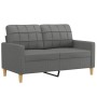 Sofá de 2 plazas con cojines tela gris oscuro 120 cm de , Sofás - Ref: Foro24-3200775, Precio: 239,37 €, Descuento: %