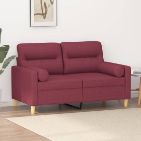 Sofá de 2 plazas con cojines tela rojo tinto 120 cm de , Sofás - Ref: Foro24-3200819, Precio: 225,00 €, Descuento: %