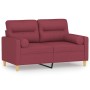 Sofá de 2 plazas con cojines tela rojo tinto 120 cm de , Sofás - Ref: Foro24-3200819, Precio: 225,00 €, Descuento: %