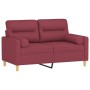 Sofá de 2 plazas con cojines tela rojo tinto 120 cm de , Sofás - Ref: Foro24-3200819, Precio: 225,00 €, Descuento: %