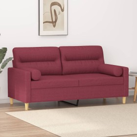 Sofá de 2 plazas con cojines tela rojo tinto 140 cm de , Sofás - Ref: Foro24-3200827, Precio: 224,26 €, Descuento: %