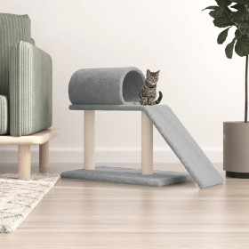 Rascador para gatos con túnel y escalera gris claro 55,5 cm de , Mobiliario para gatos - Ref: Foro24-171790, Precio: 35,22 €,...